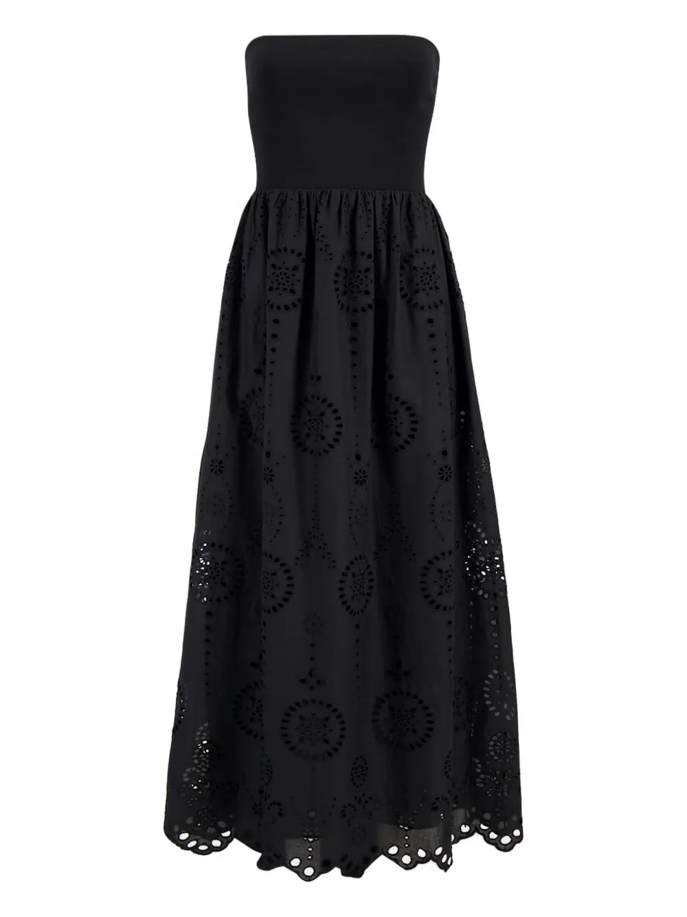 Matteau Strapless maxi-jurk met broderie anglaise - Zwart
