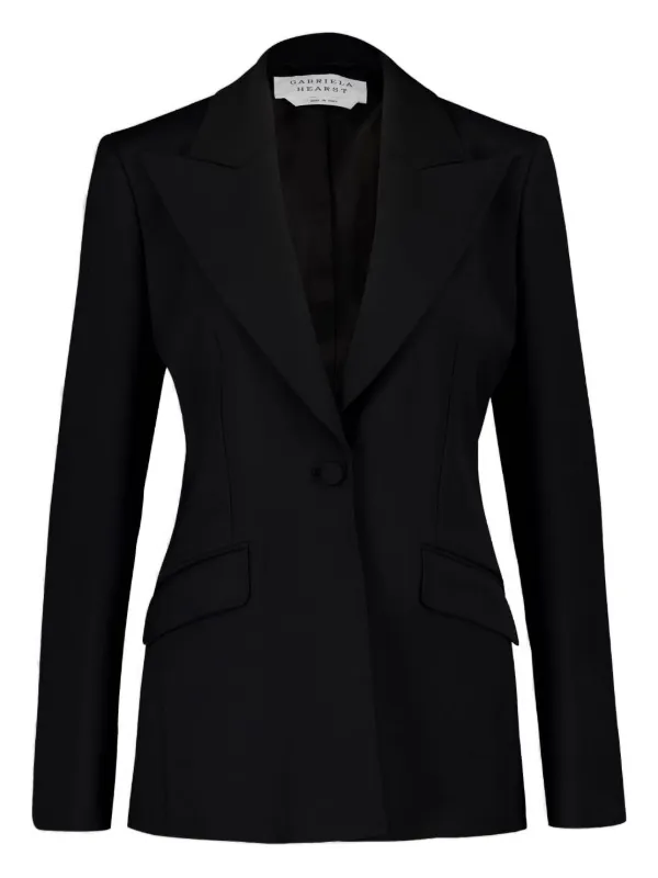 Gabriela Hearst Single-button Wool Blazer in Black