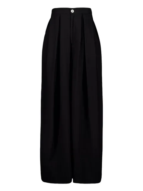 Marrakshi Life pleated-front cotton trousers