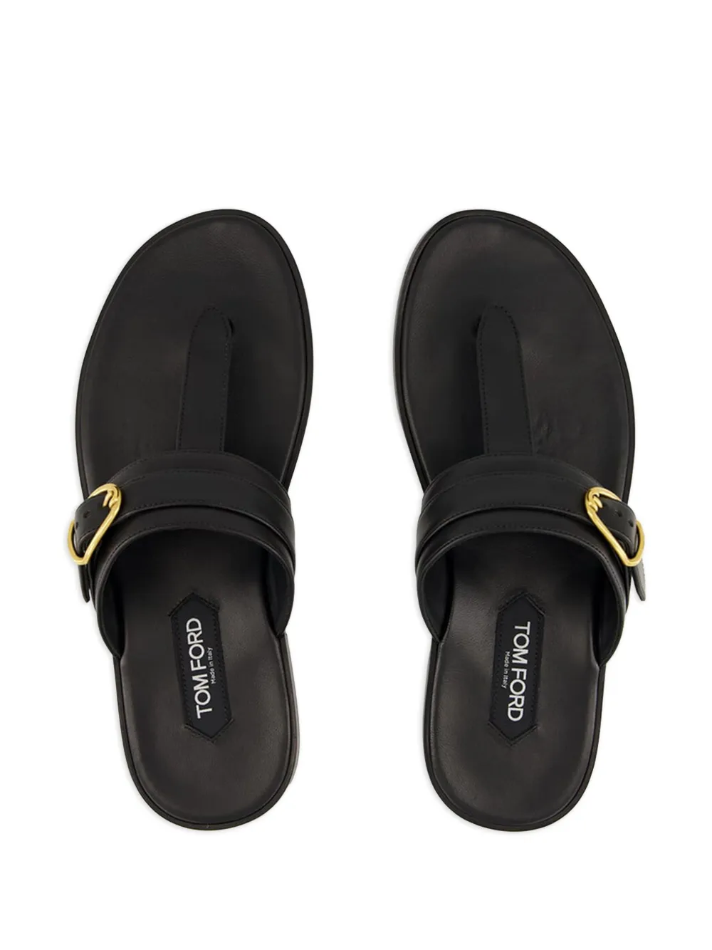 TOM FORD Brighton buckle leather sandals Black