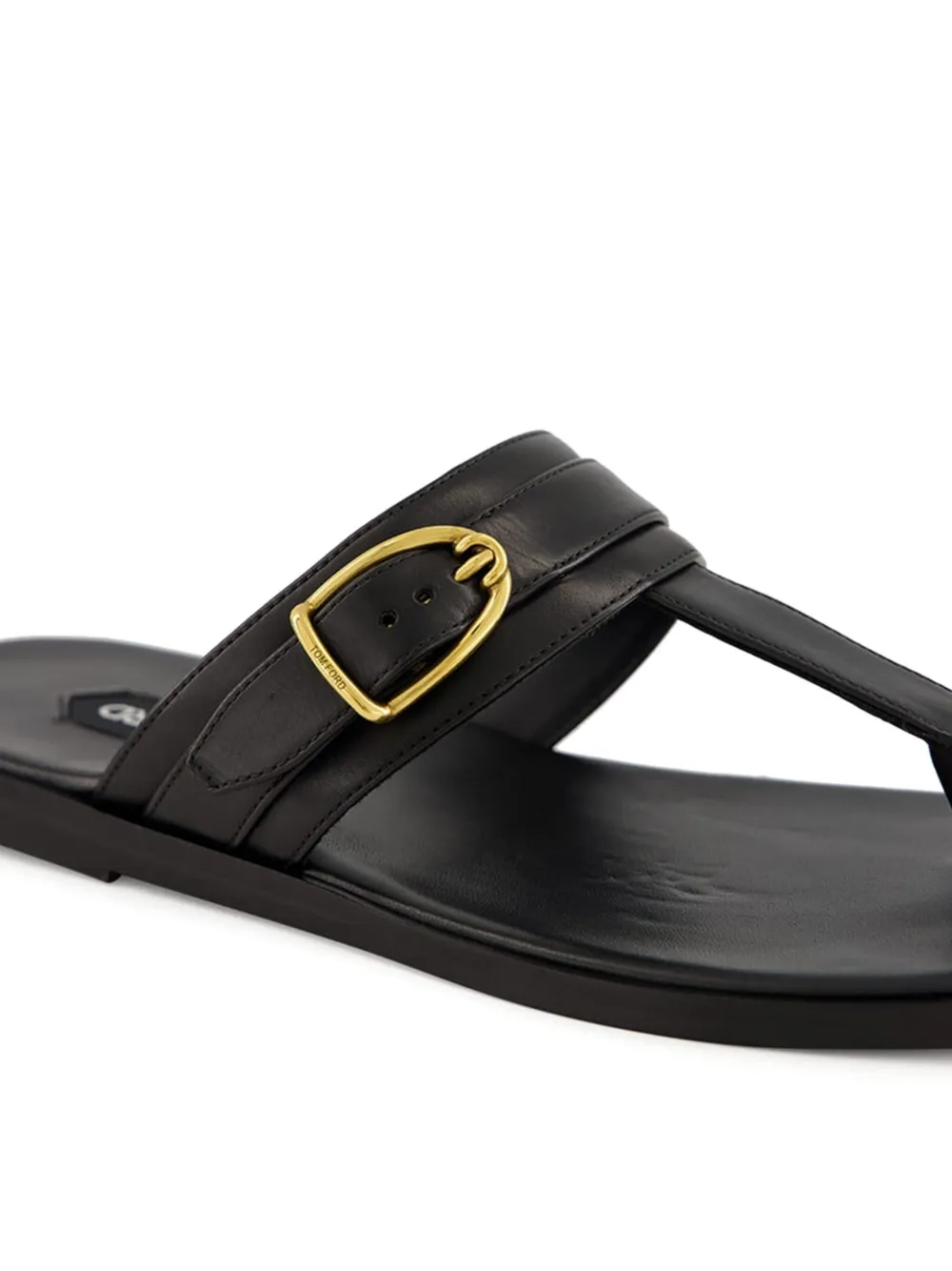 TOM FORD Brighton buckle leather sandals Black