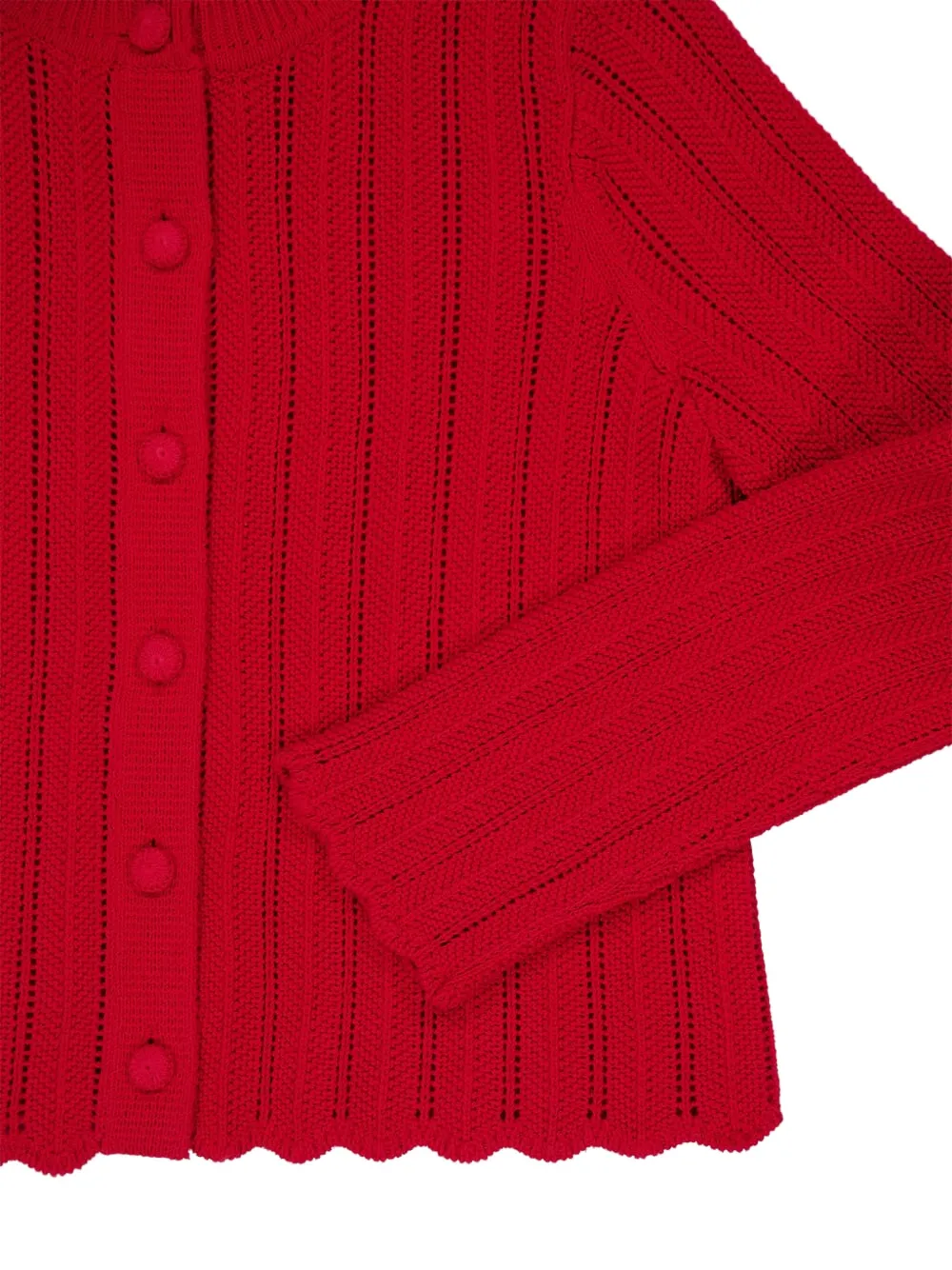 Altuzarra Mariette opengebreid vest met knopen Rood