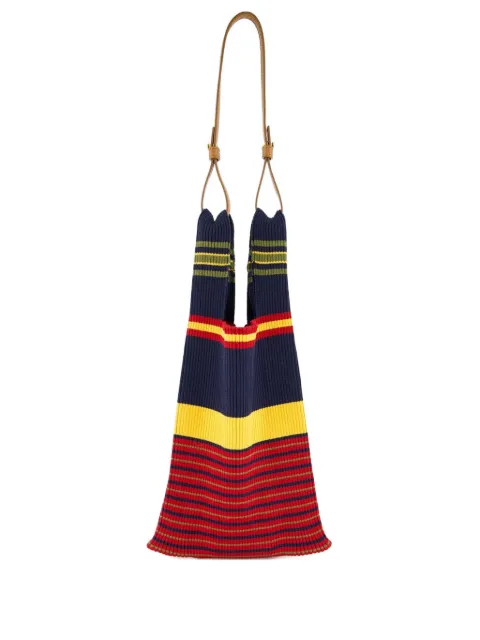 PAULA striped knitted tote bag