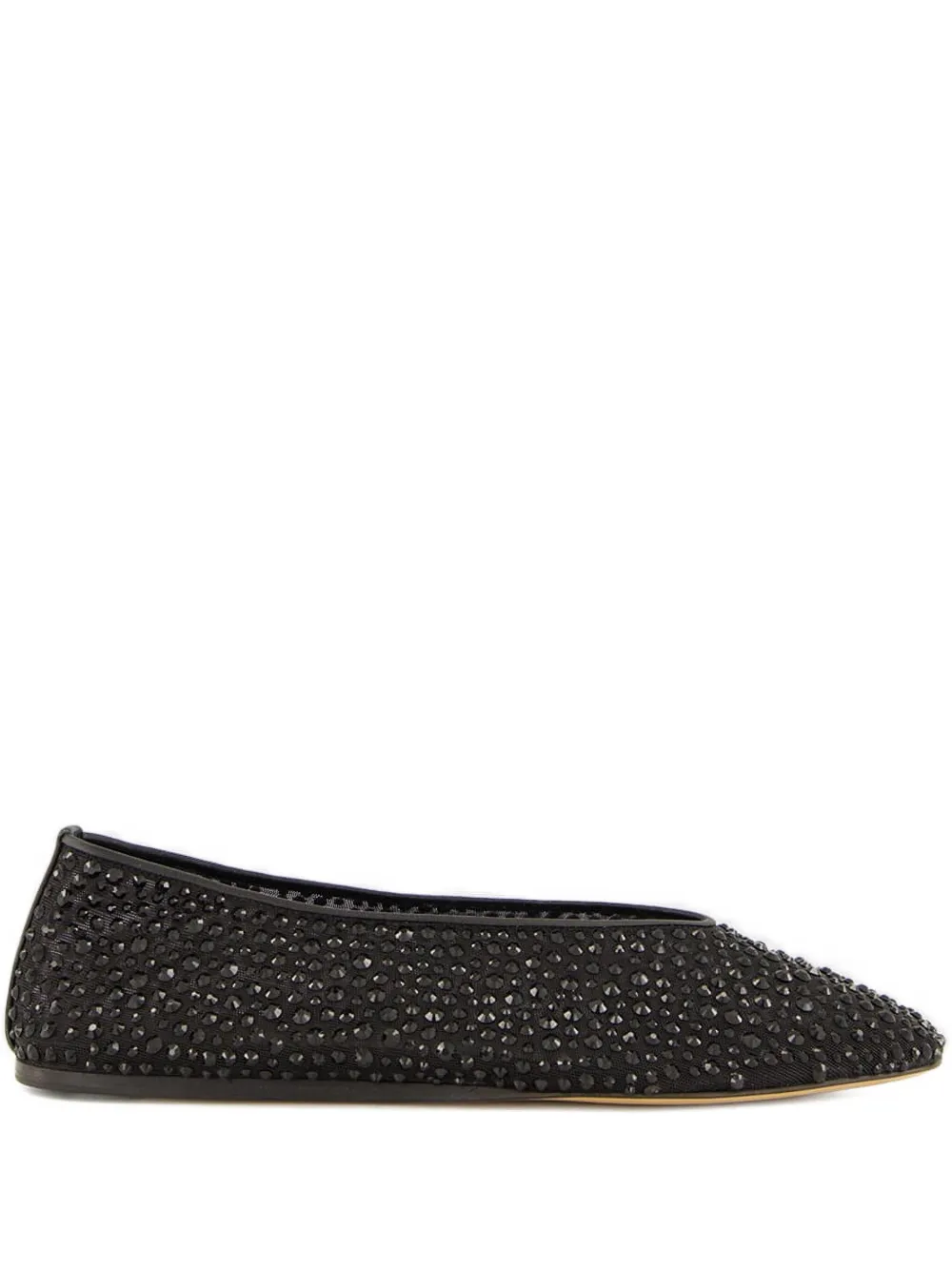 Le Monde Beryl Luna crystal-embellished ballet flats Black