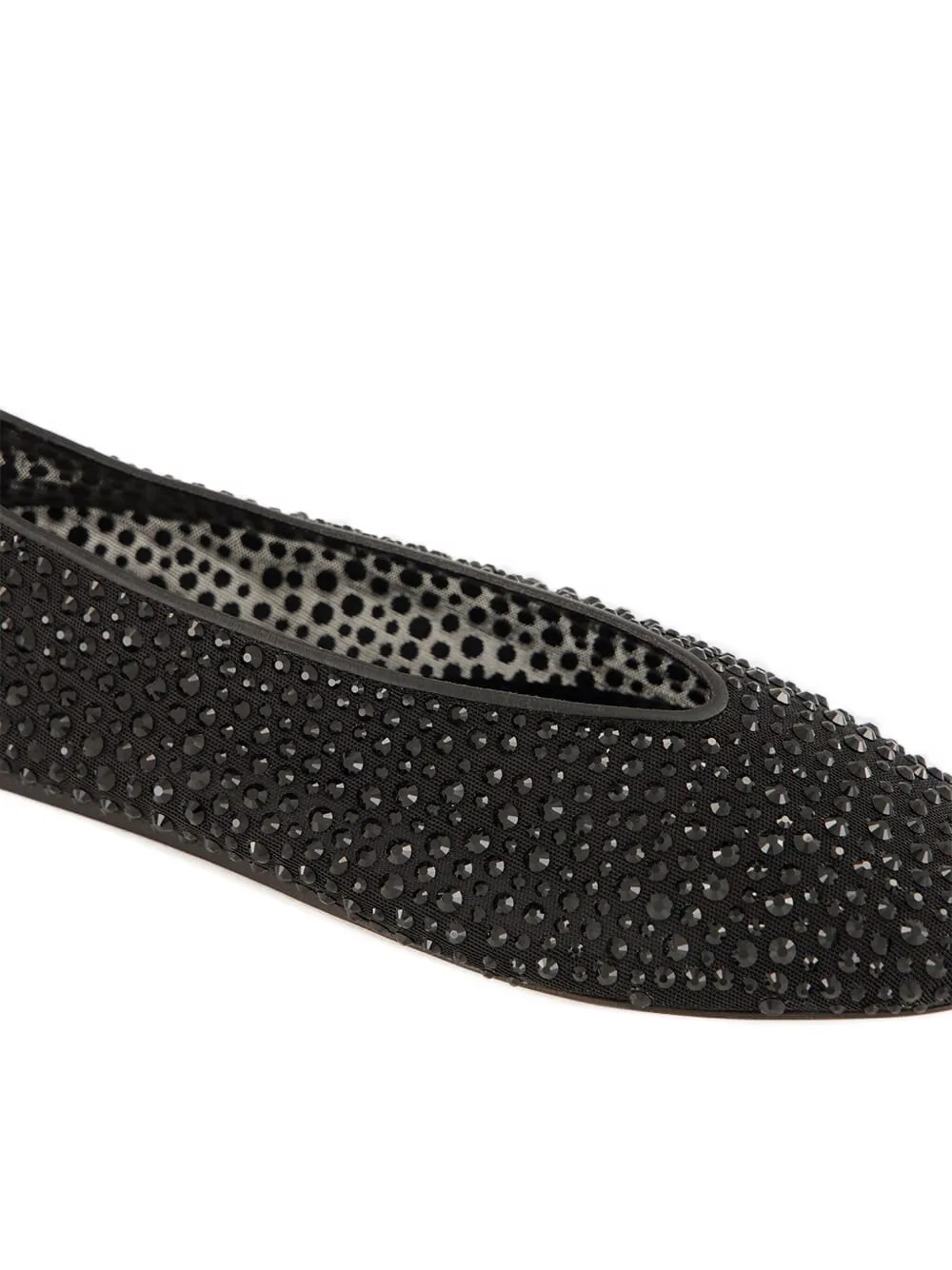 Le Monde Beryl Luna Crystal-embellished Ballet Flats In Black