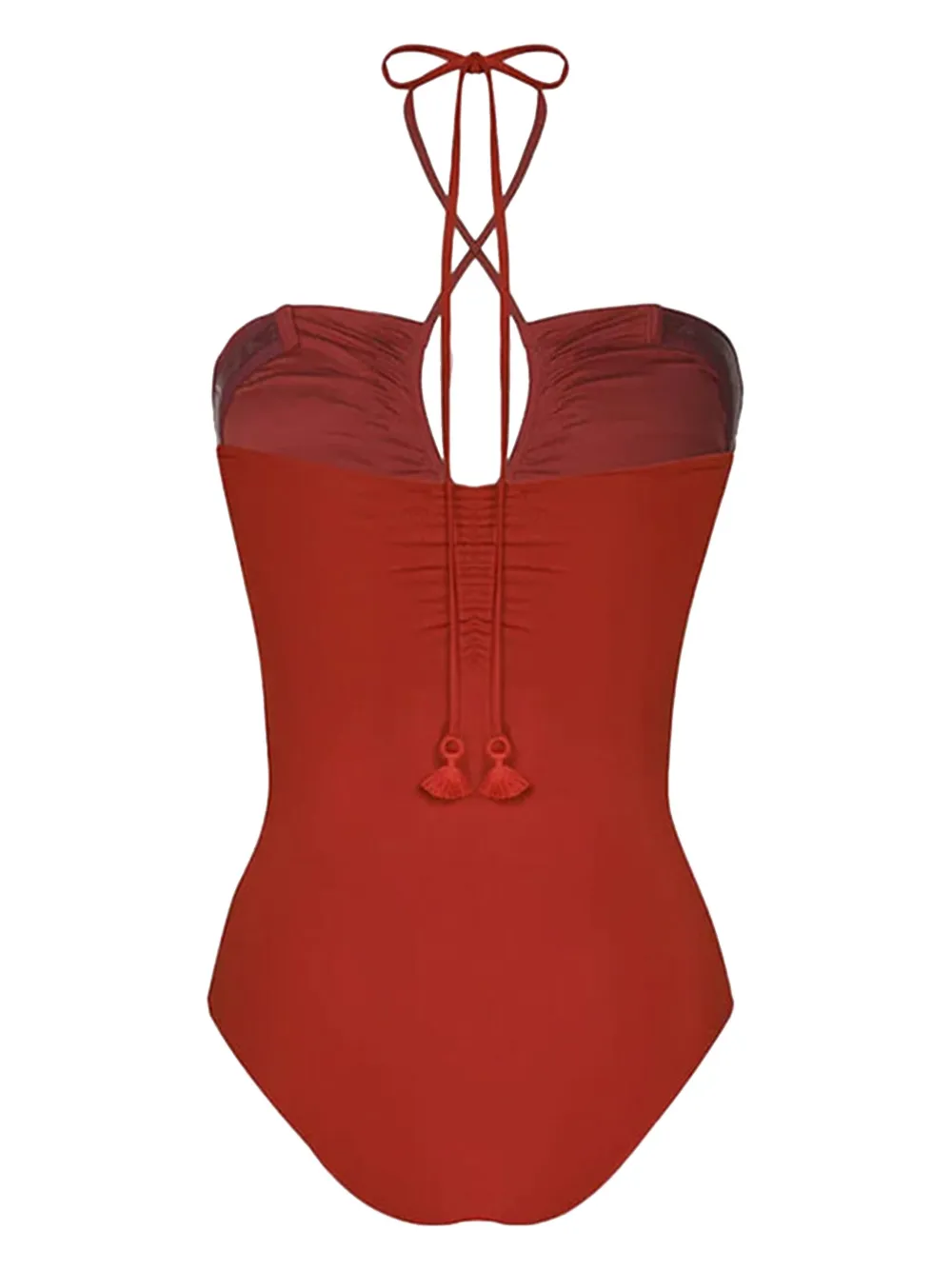 Johanna Ortiz halterneck keyhole swimsuit Oranje
