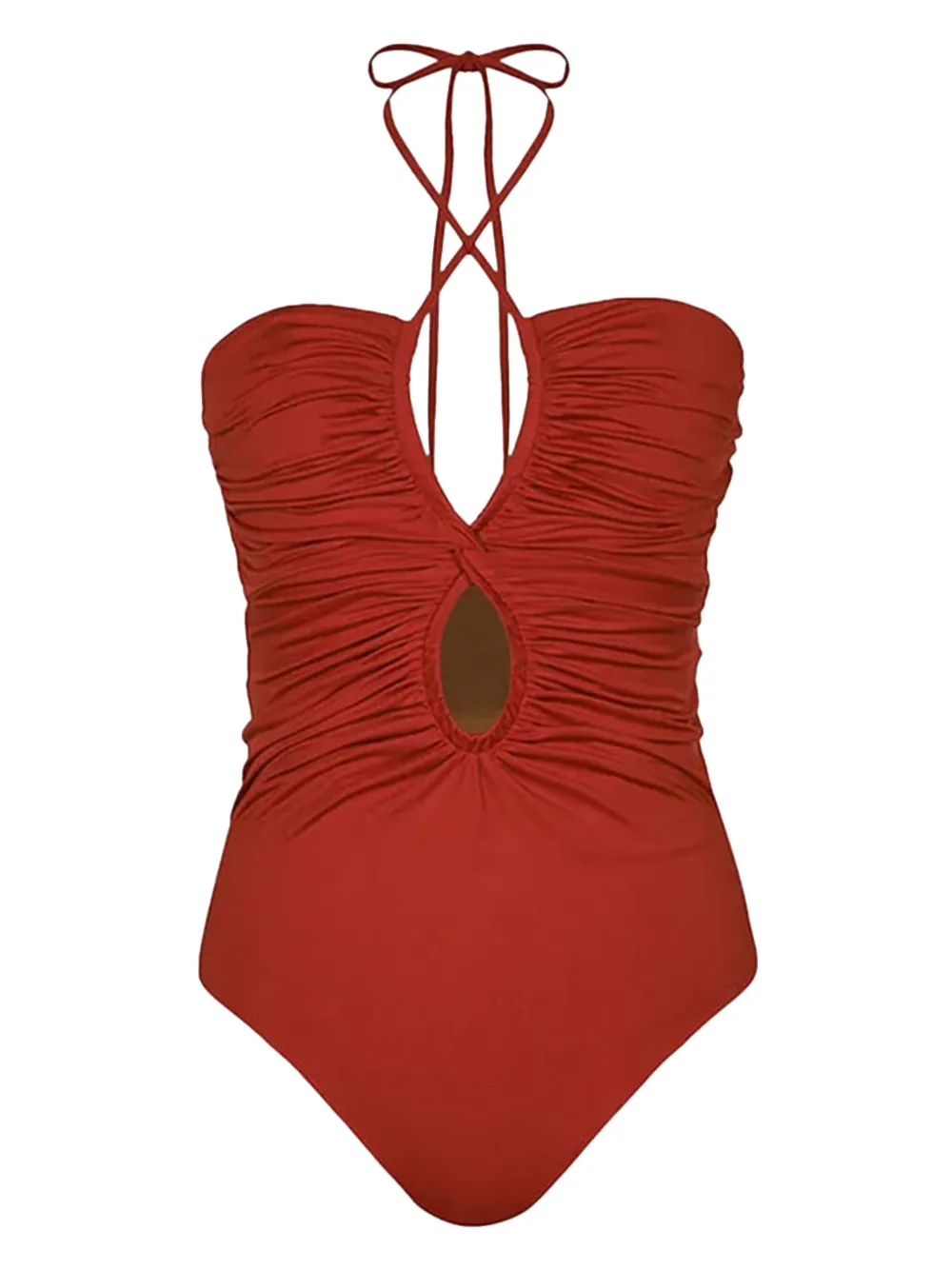 Johanna Ortiz halterneck keyhole swimsuit - オレンジ Johanna Ortiz halterneck keyhole swimsuit - オレンジ