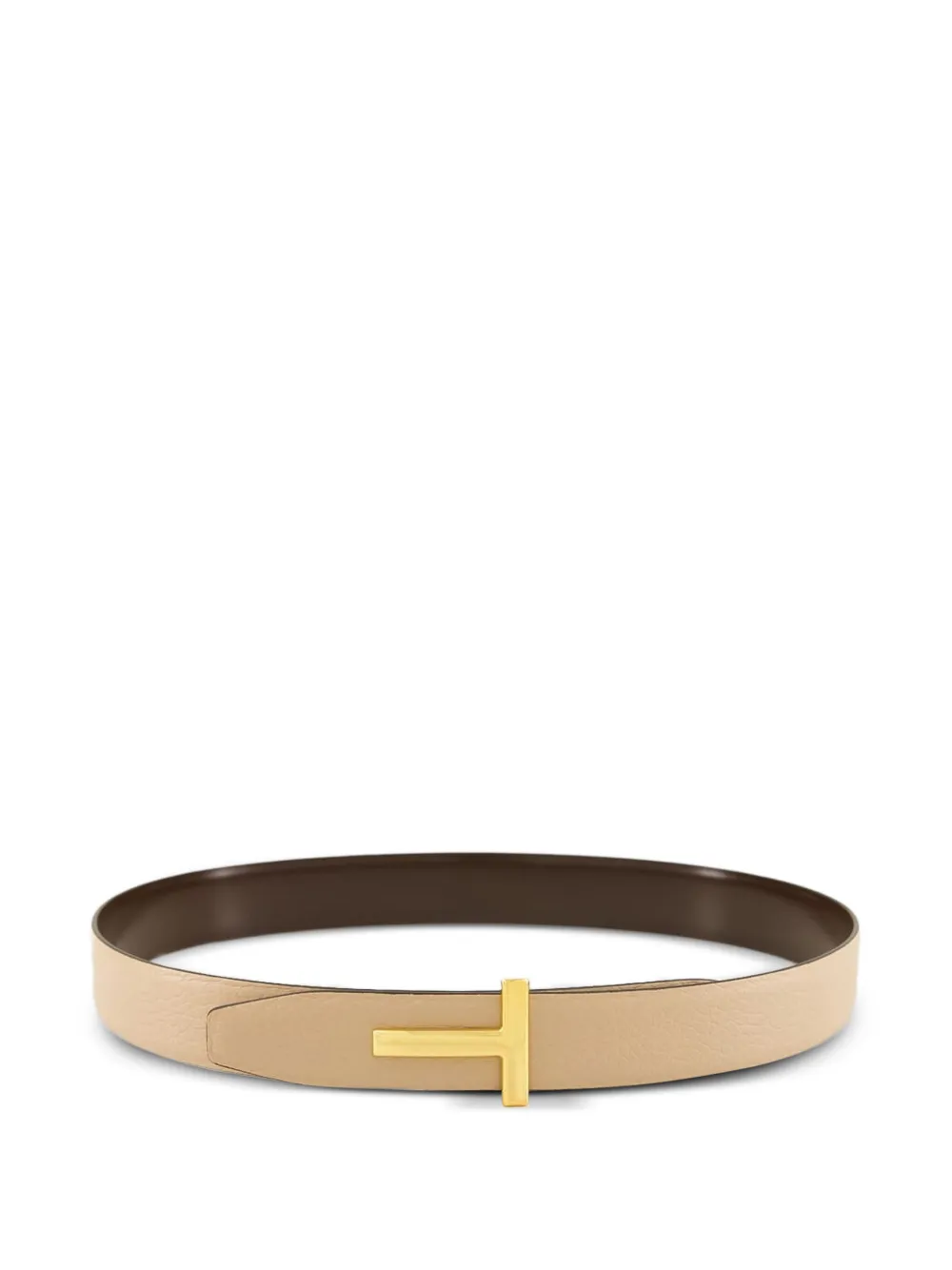TOM FORD reversible T-buckle leather belt Beige