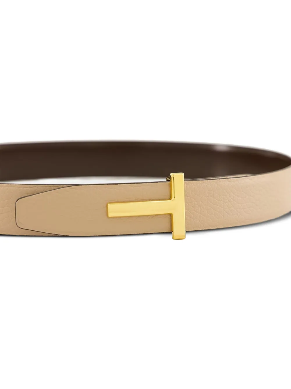 TOM FORD reversible T-buckle leather belt Beige
