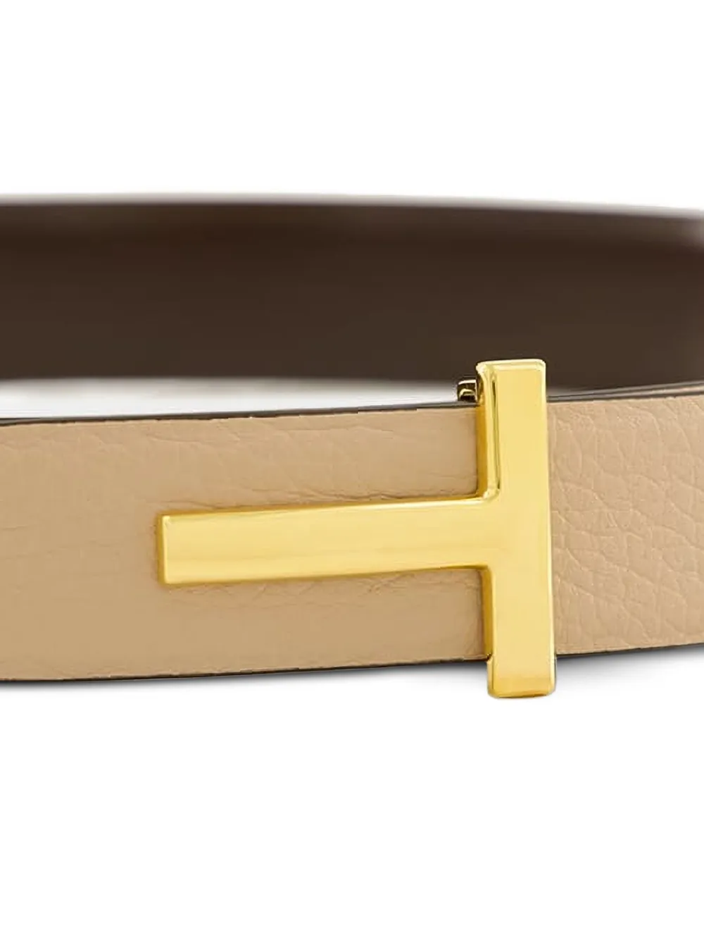 TOM FORD reversible T-buckle leather belt Beige