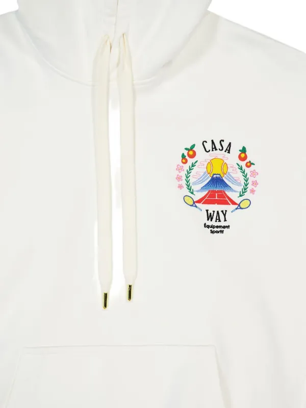 パーカー・フーディ Casablanca White cotton sweatshirt Casablanca organic-cotton Hoodie | White | FARFETCH