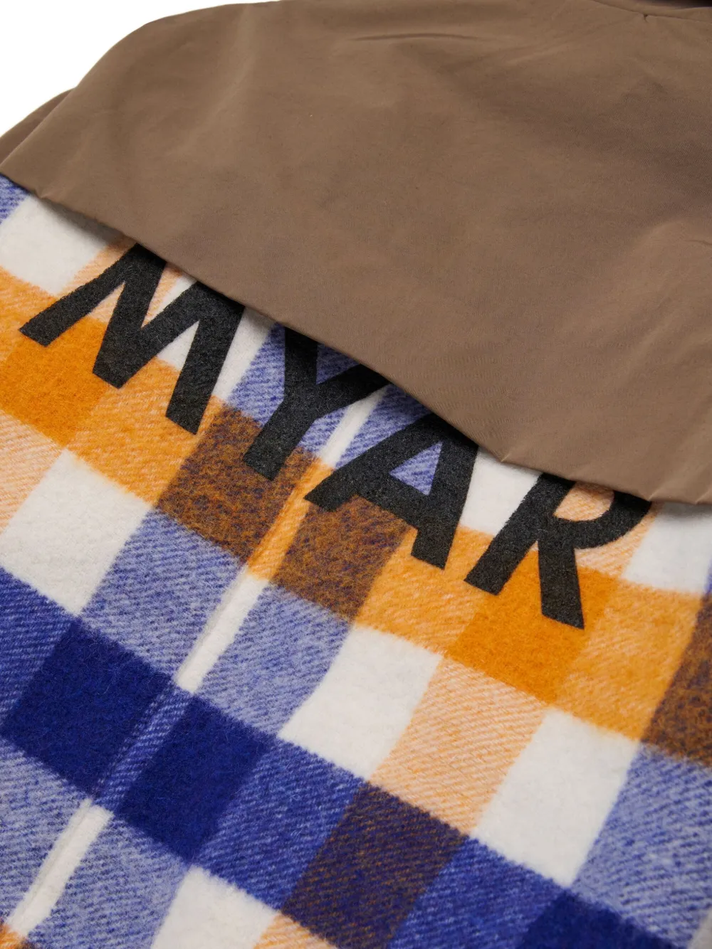 Myar Plaid-insert Padded Coat In Brown