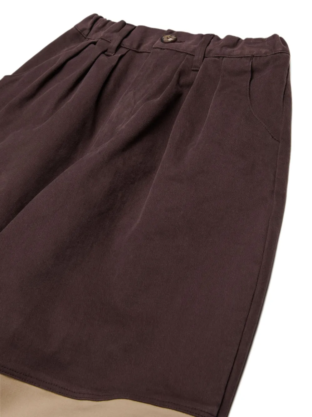 Myar Pleated Panel Trousers In Brown