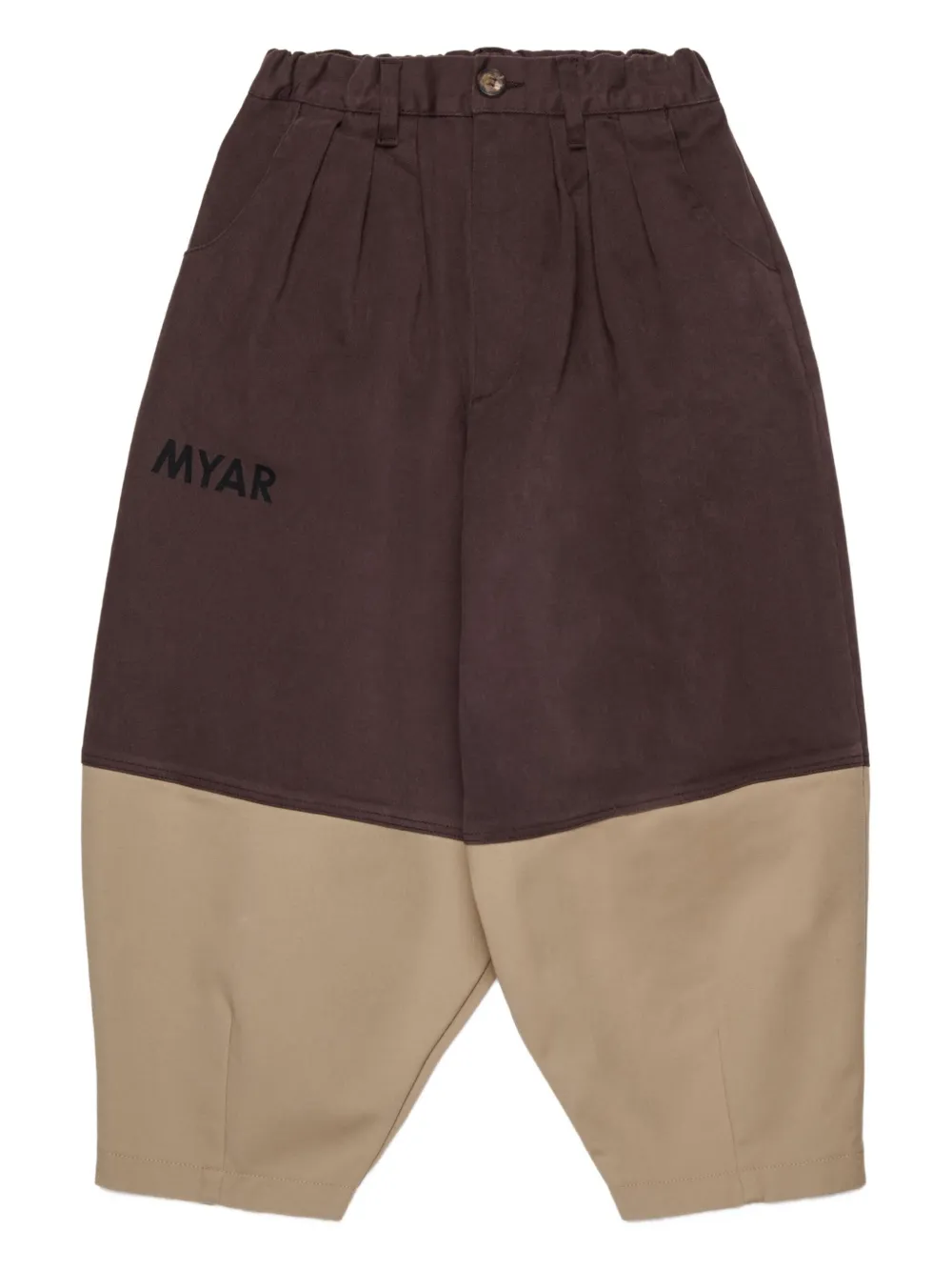 Myar Pleated Panel Trousers In Brown