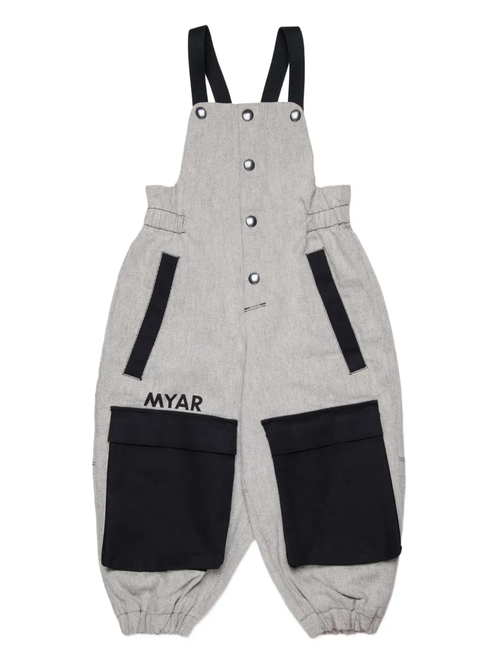 Myar Button-fastening Logo-print Jumpsuit In Gray