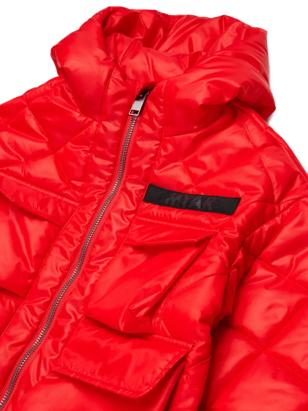 Myar Quilted Hooded Jacket In Red