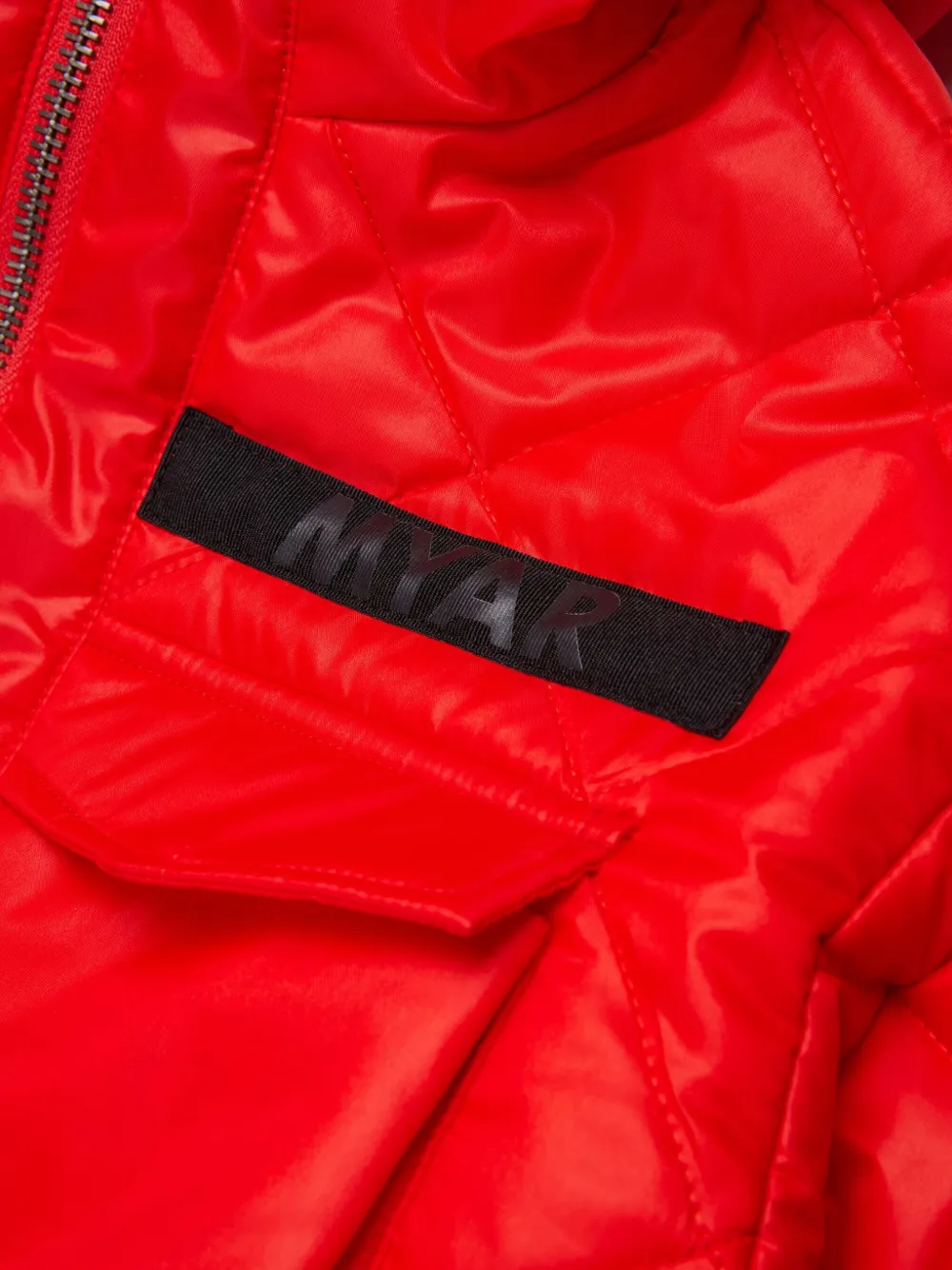 Myar Quilted Hooded Jacket In Red