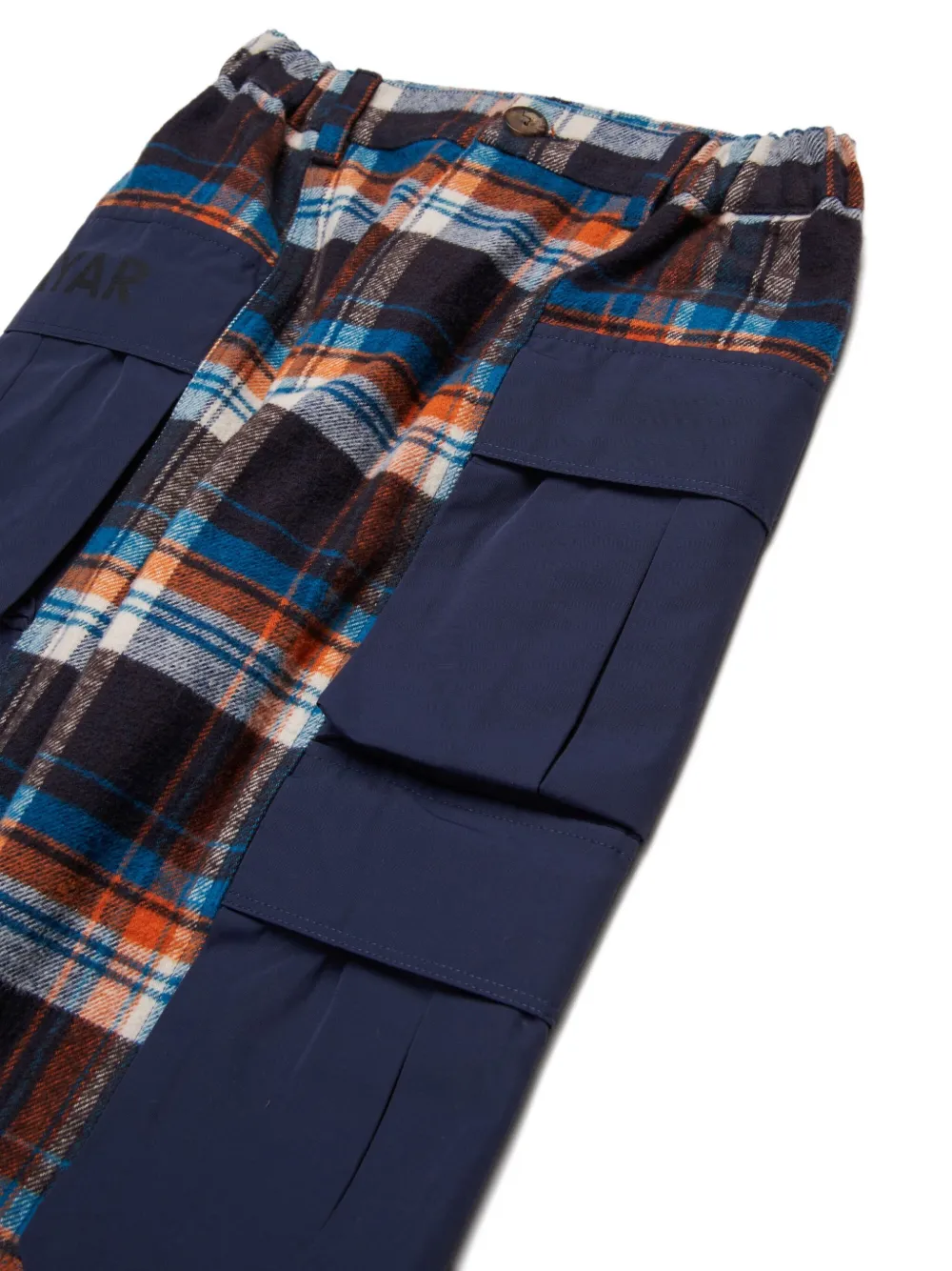 Myar Checked Panelled Trousers In Blue