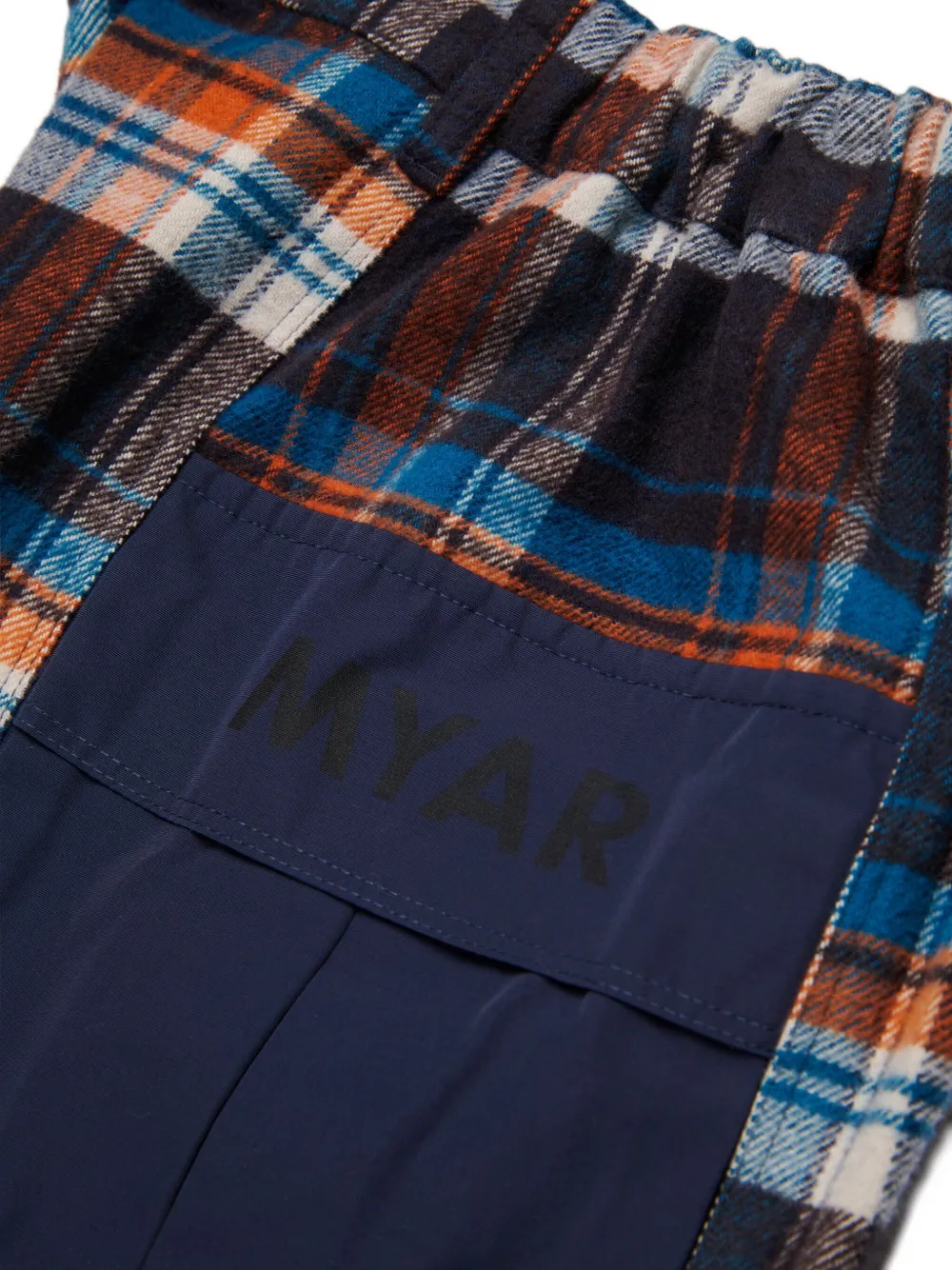 Myar Checked Panelled Trousers In Blue