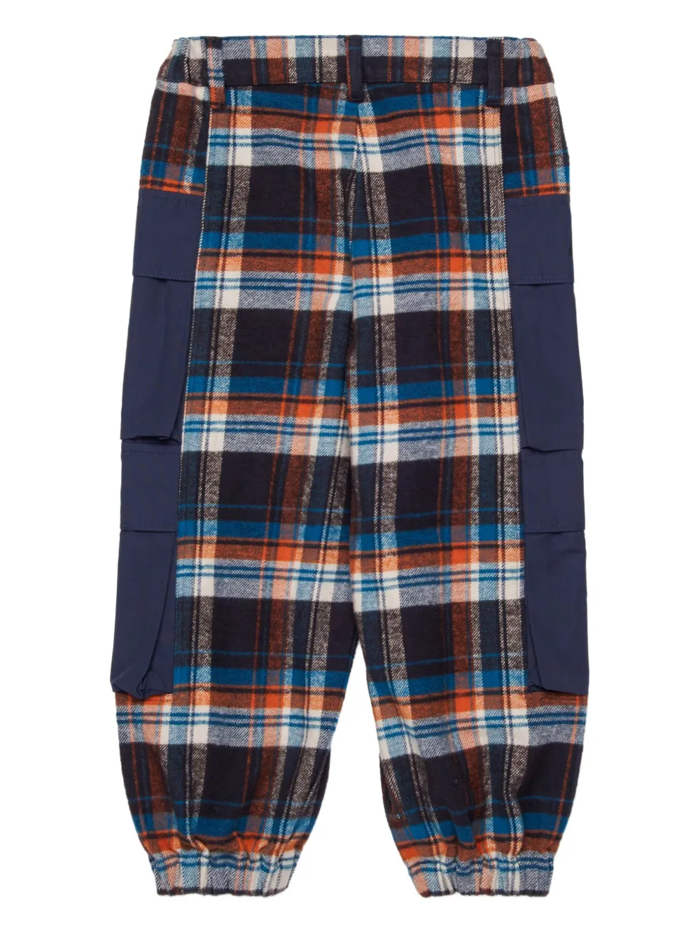 Myar Checked Panelled Trousers In Blue