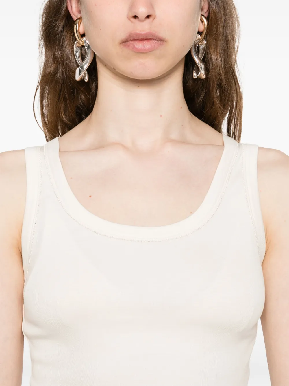 Fabiana Filippi Top met diepe ronde hals Wit