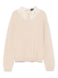 Fabiana Filippi lace-collar sweater - Neutrals
