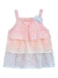 Mimi Tutu tiered sequin-embellished top and tutu set - Pink