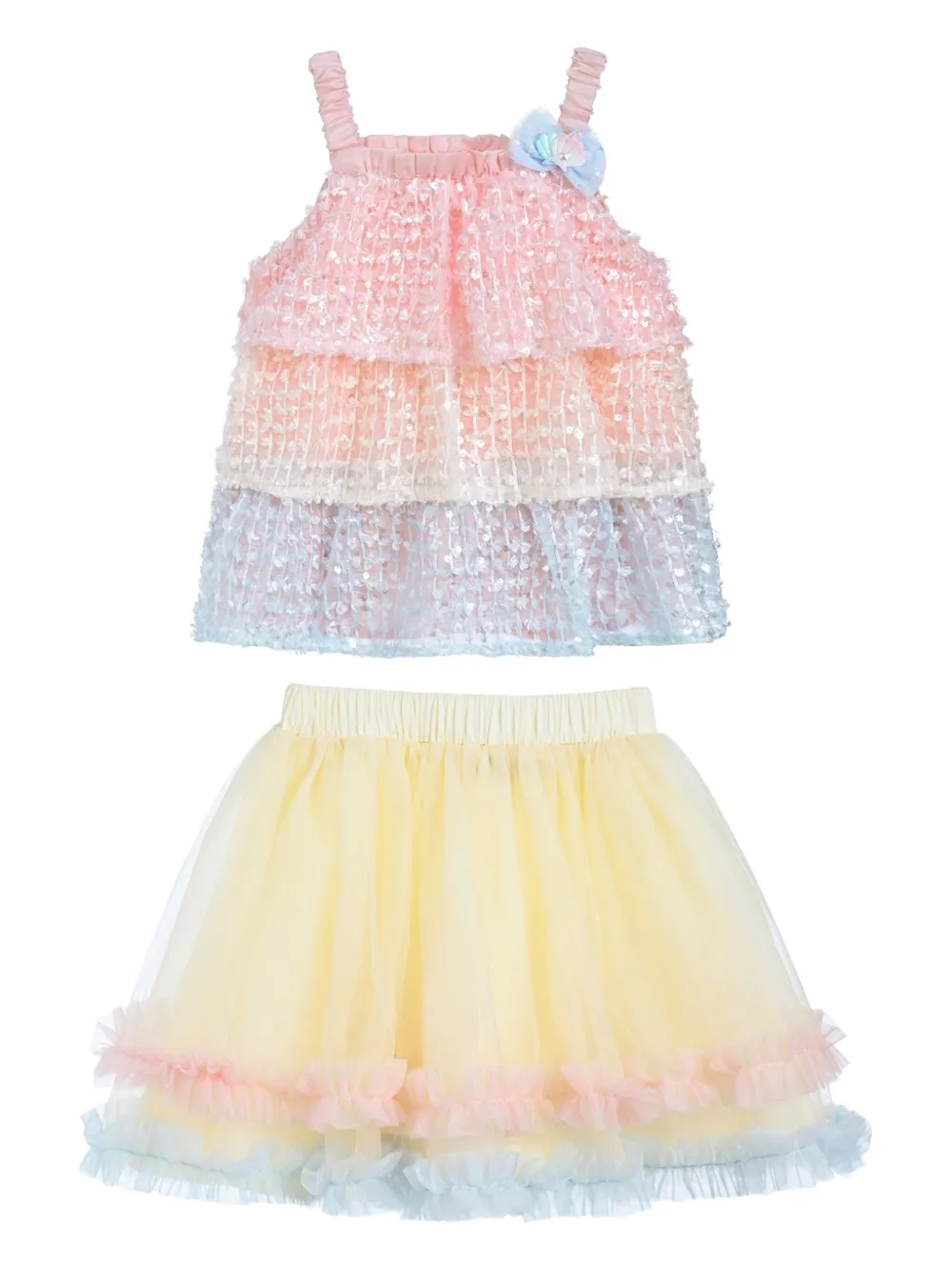 Mimi Tutu Gelaagde top en tutu verfraaid met pailletten Roze