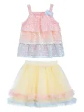 Mimi Tutu tiered sequin-embellished top and tutu set - Pink