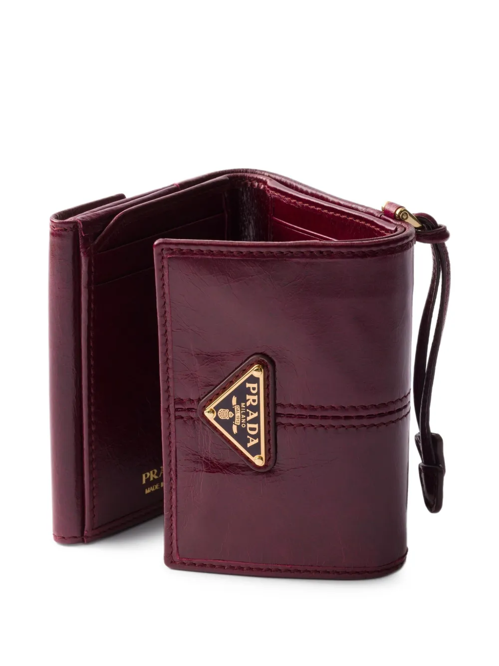 Prada Leren portemonnee Rood