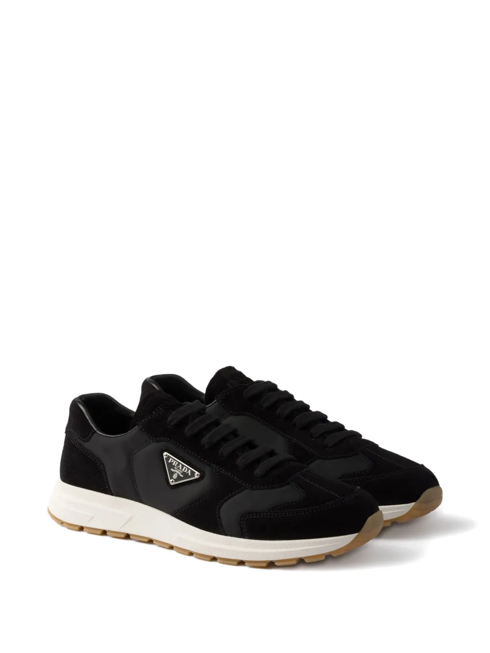 Prada triangle-logo panelled sneakers F0632 BLACK