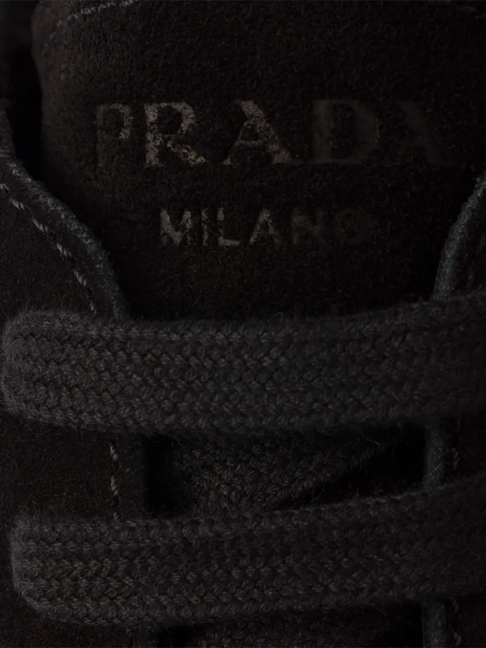 Prada triangle-logo panelled sneakers F0632 BLACK