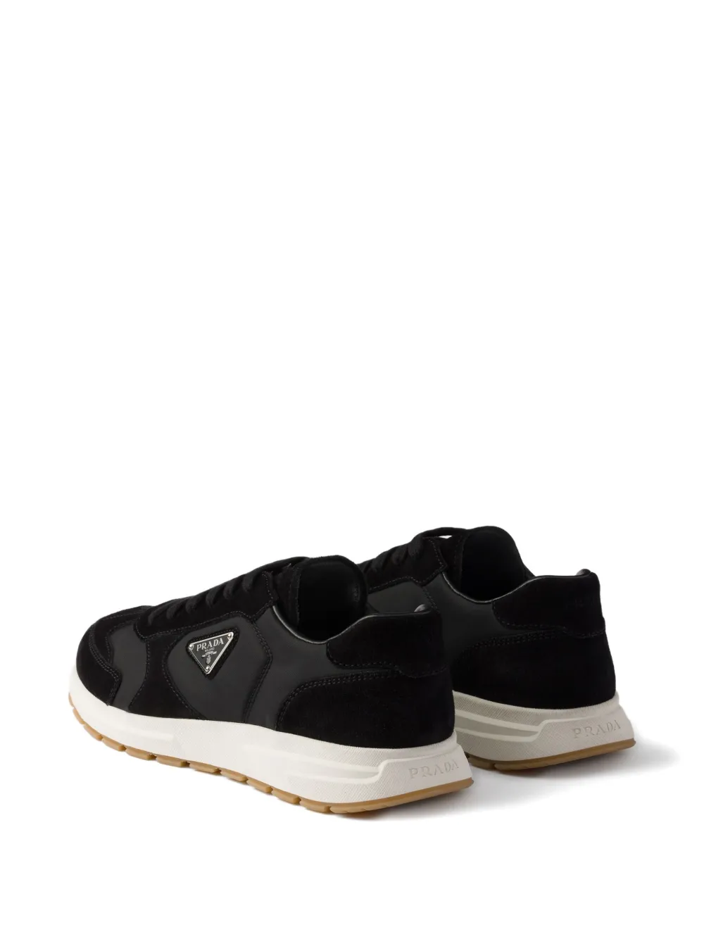 Prada triangle-logo panelled sneakers F0632 BLACK