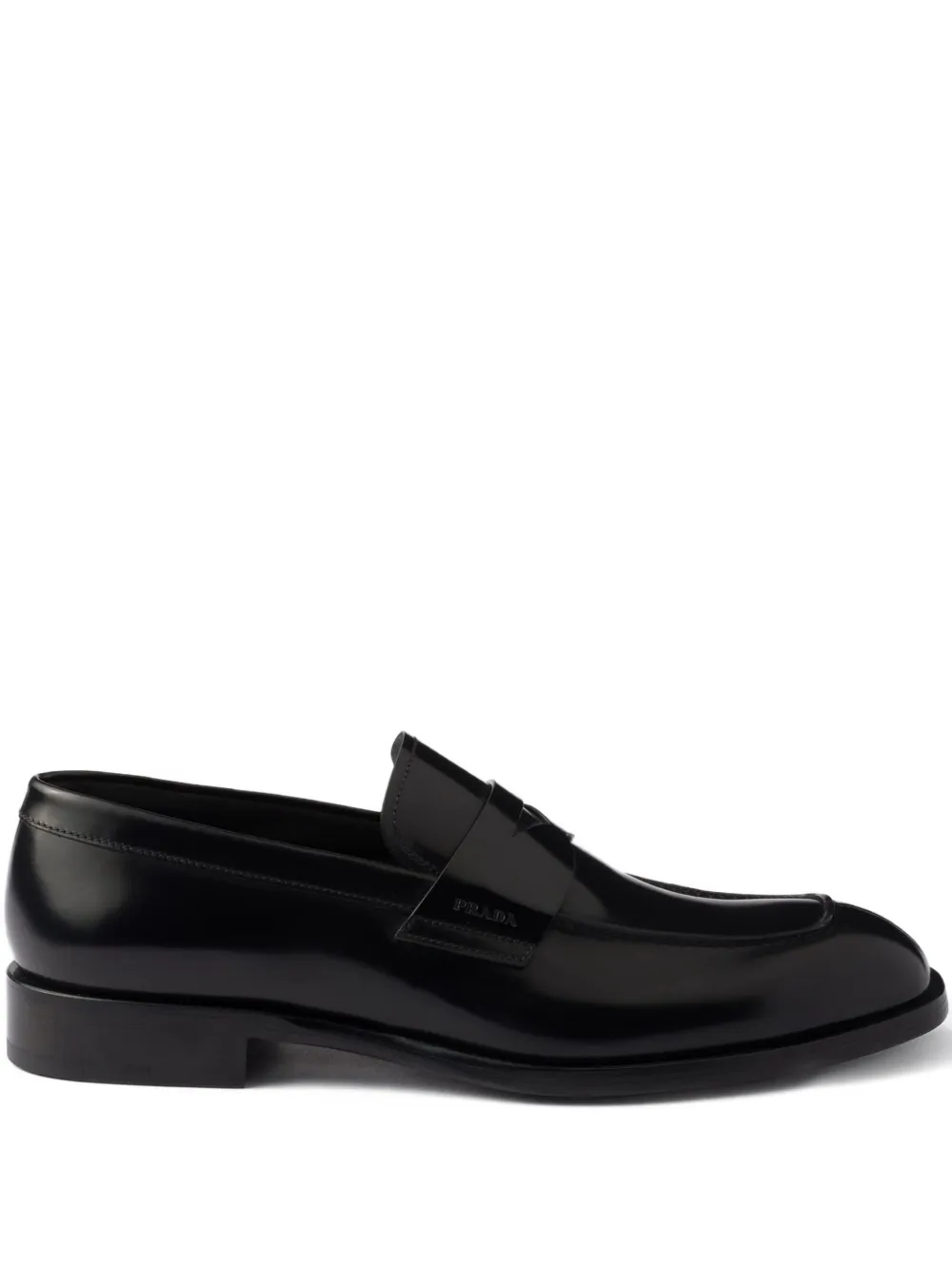 Prada Leren penny loafers Zwart