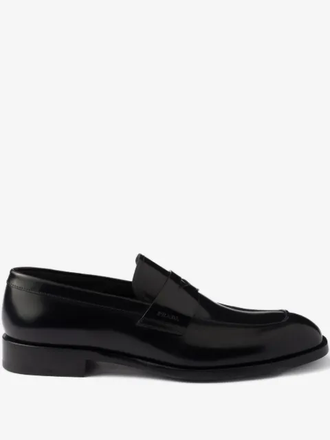 Prada brushed leather loafers