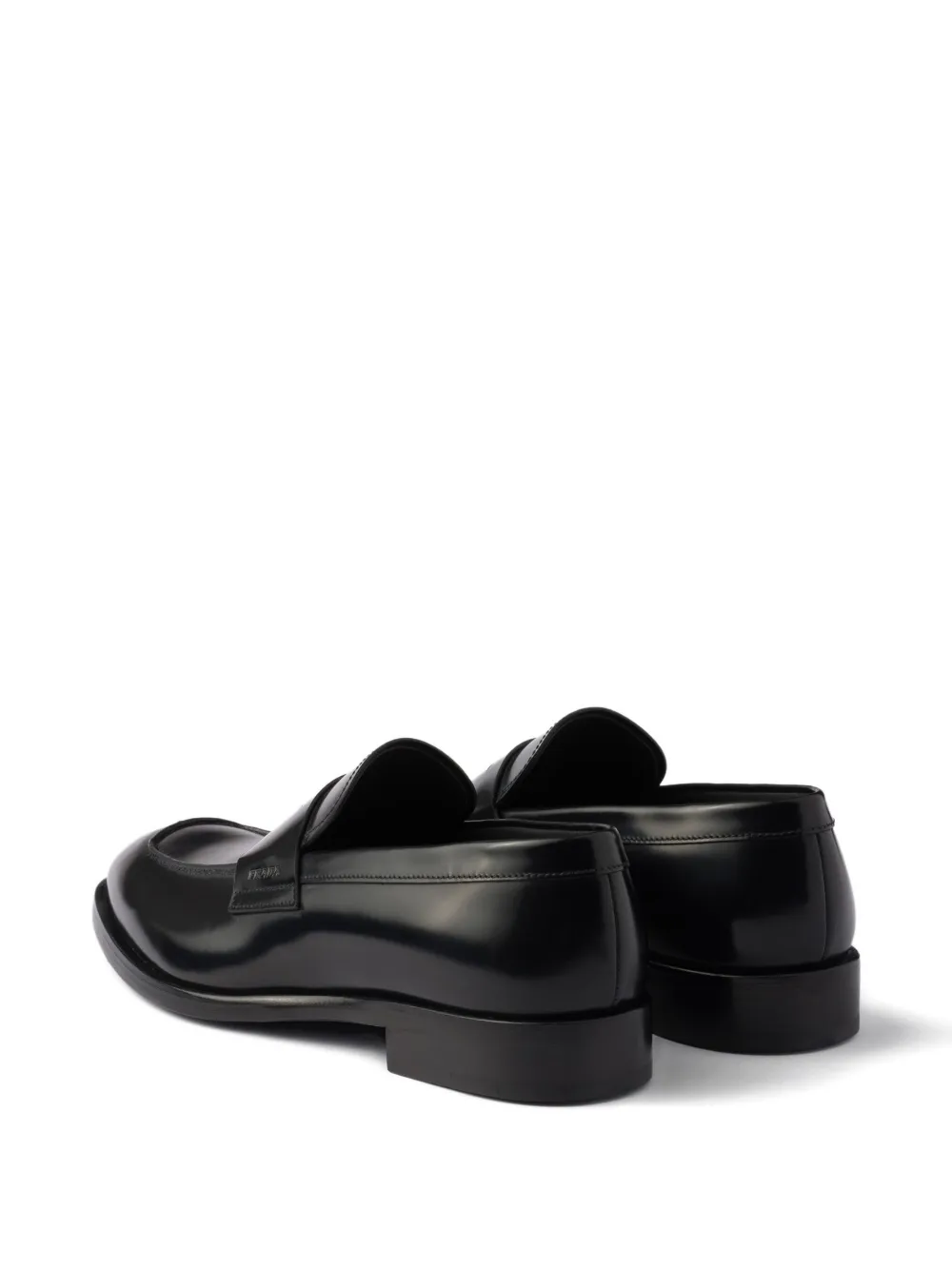 Prada Leather Penny Loafers In Black