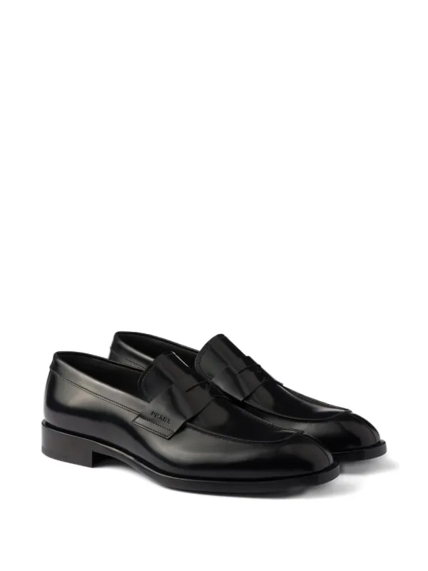 Prada レザー ペニーローファー | ブラック | FARFETCH JP