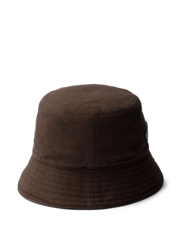 Prada Cotton Bucket Hat Brown FARFETCH PT