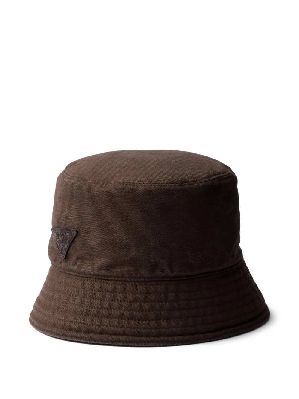 Prada Cotton Bucket Hat In Brown