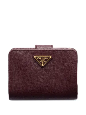 Prada サフィアーノレザー コンパクト財布 | ブラウン | FARFETCH JP