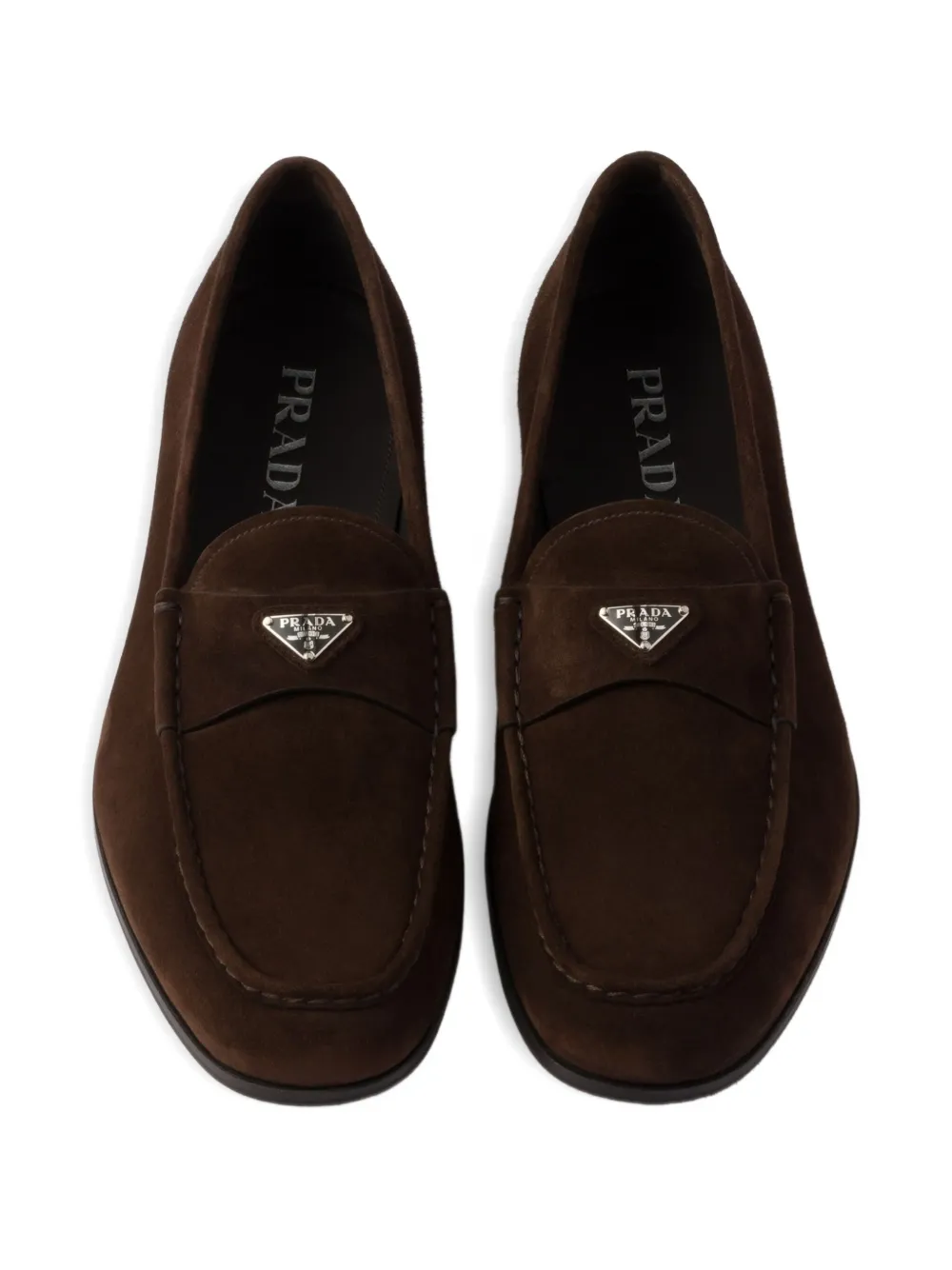 Prada slip-on suede loafers Brown