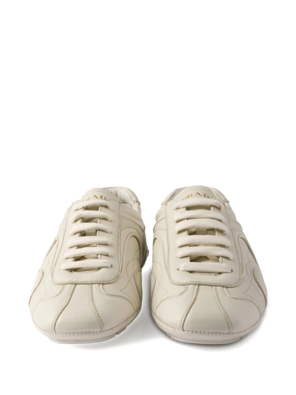 Prada Antiqued sneakers van nappaleer Beige
