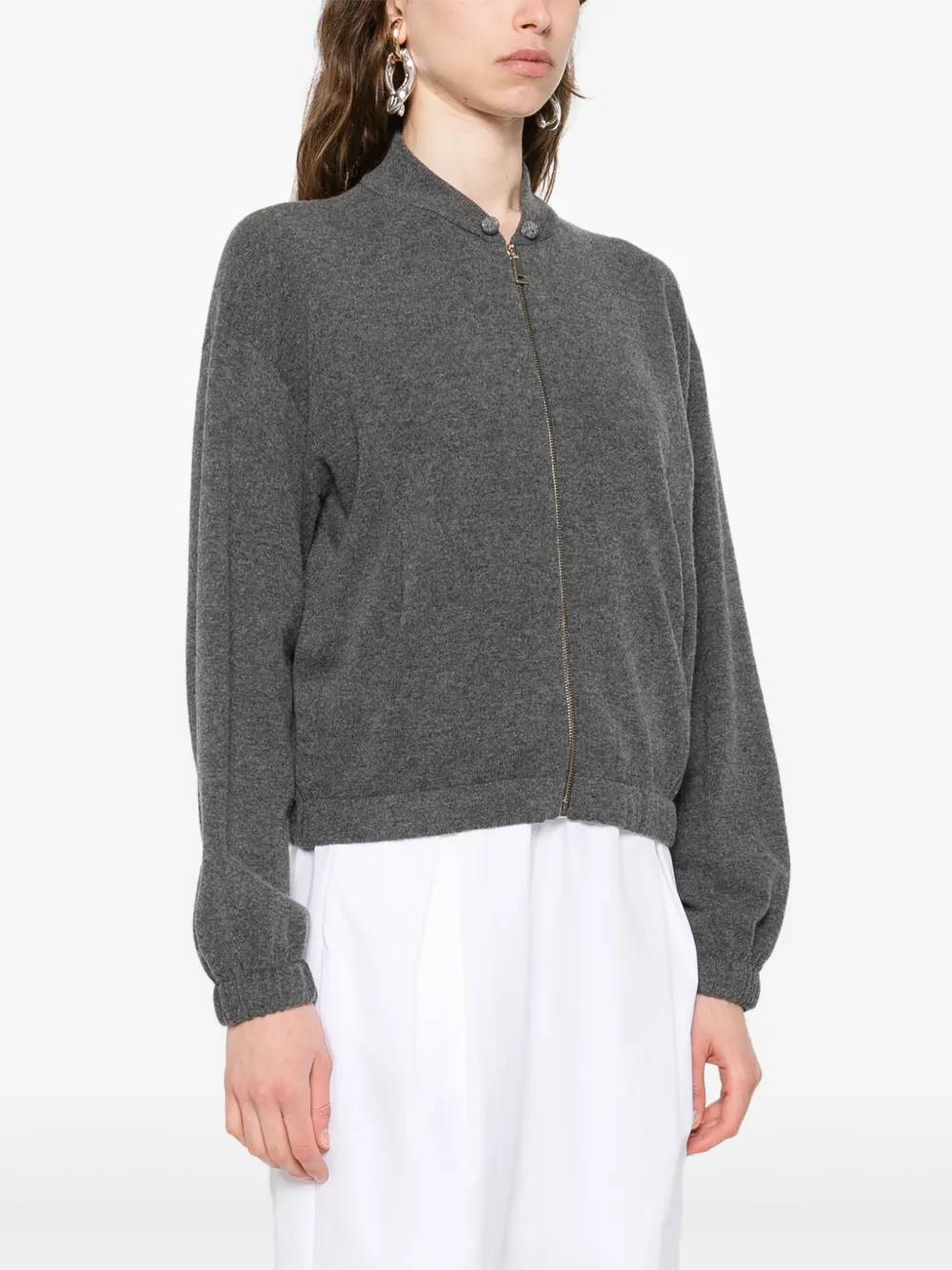 Fabiana Filippi Vest met rits en knoopdetail Grijs