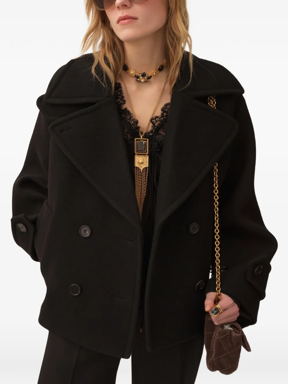 Chloé Jack met dubbele rij knopen 001 BLACK