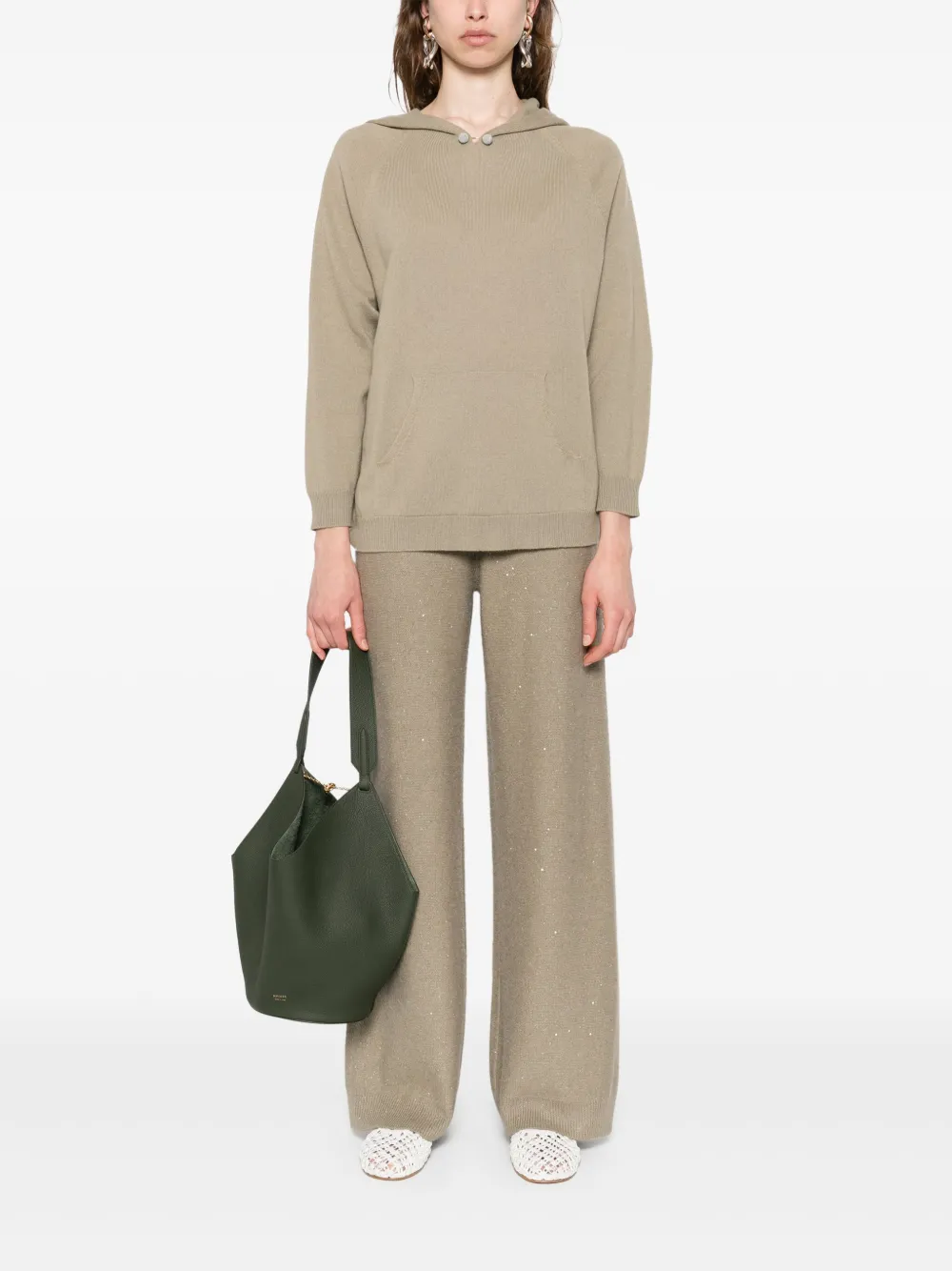 Fabiana Filippi Hoodie van scheerwol-blend Groen