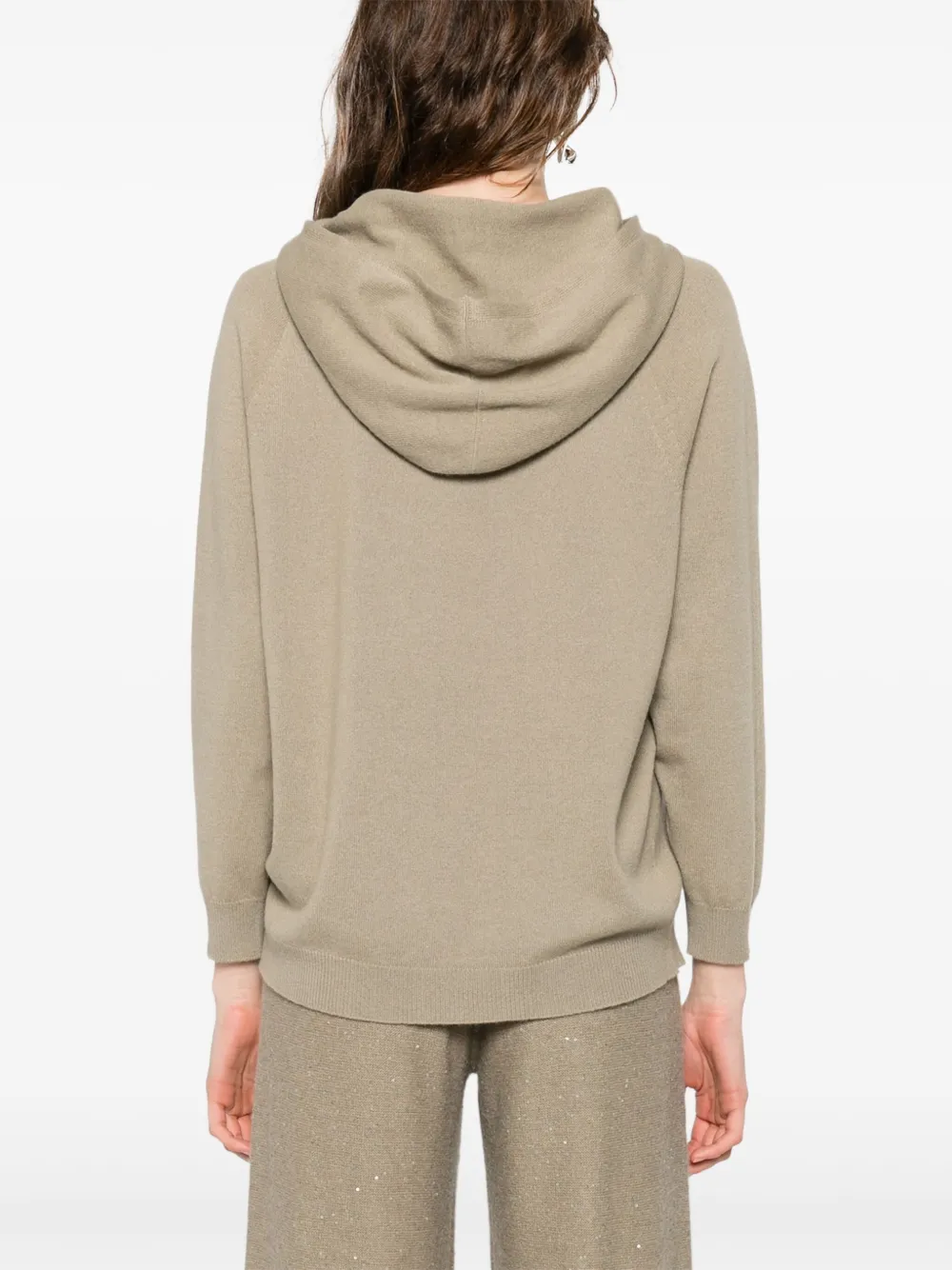 Fabiana Filippi Virgin Wool-blend Hoodie In Neutral