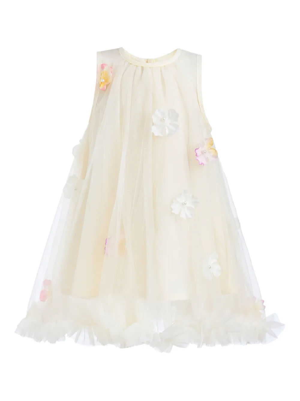 Mimi Tutu Jurk met bloe en tule Beige
