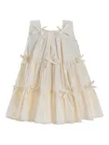 Mimi Tutu bow-detail tiered dress - Neutrals