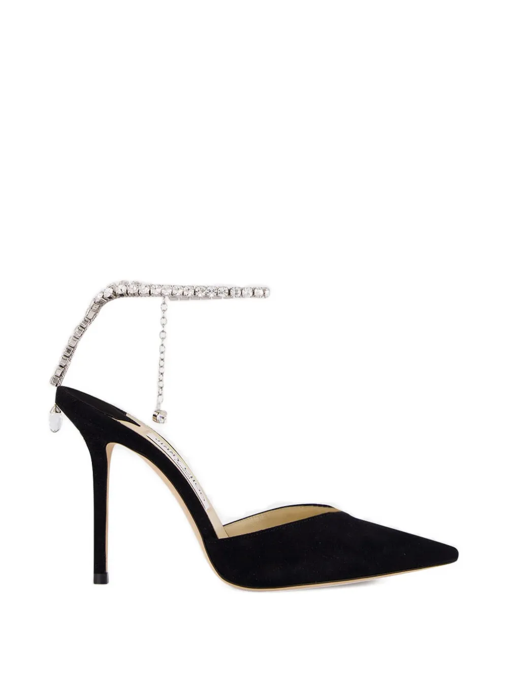Jimmy Choo Saeda crystal-chain heeled pumps - Nero