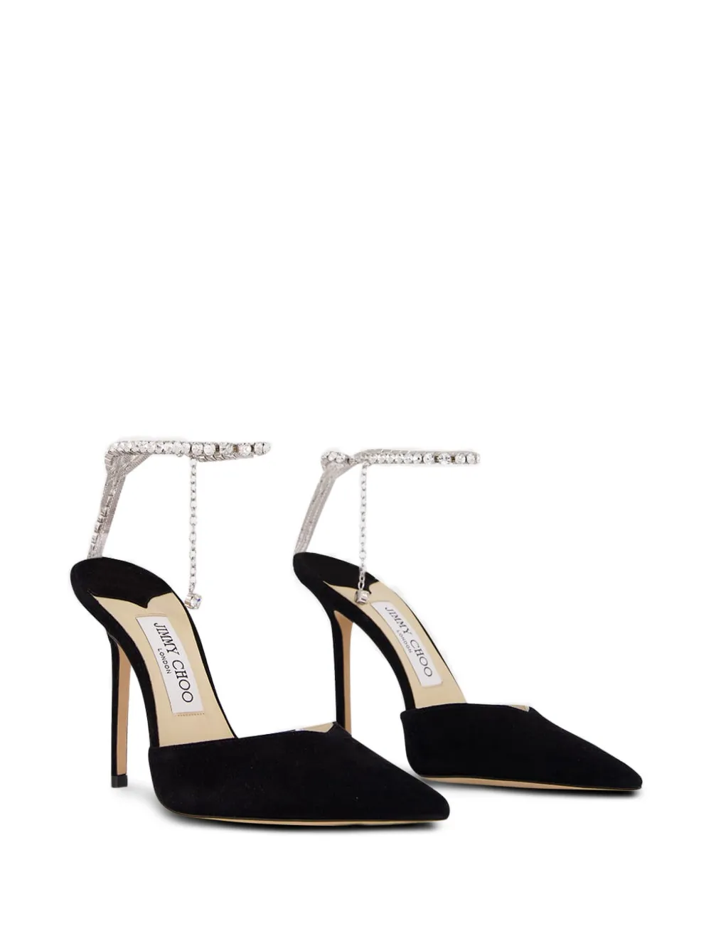 Jimmy Choo Saeda ビジューチェーン パンプス | ブラック | FARFETCH JP